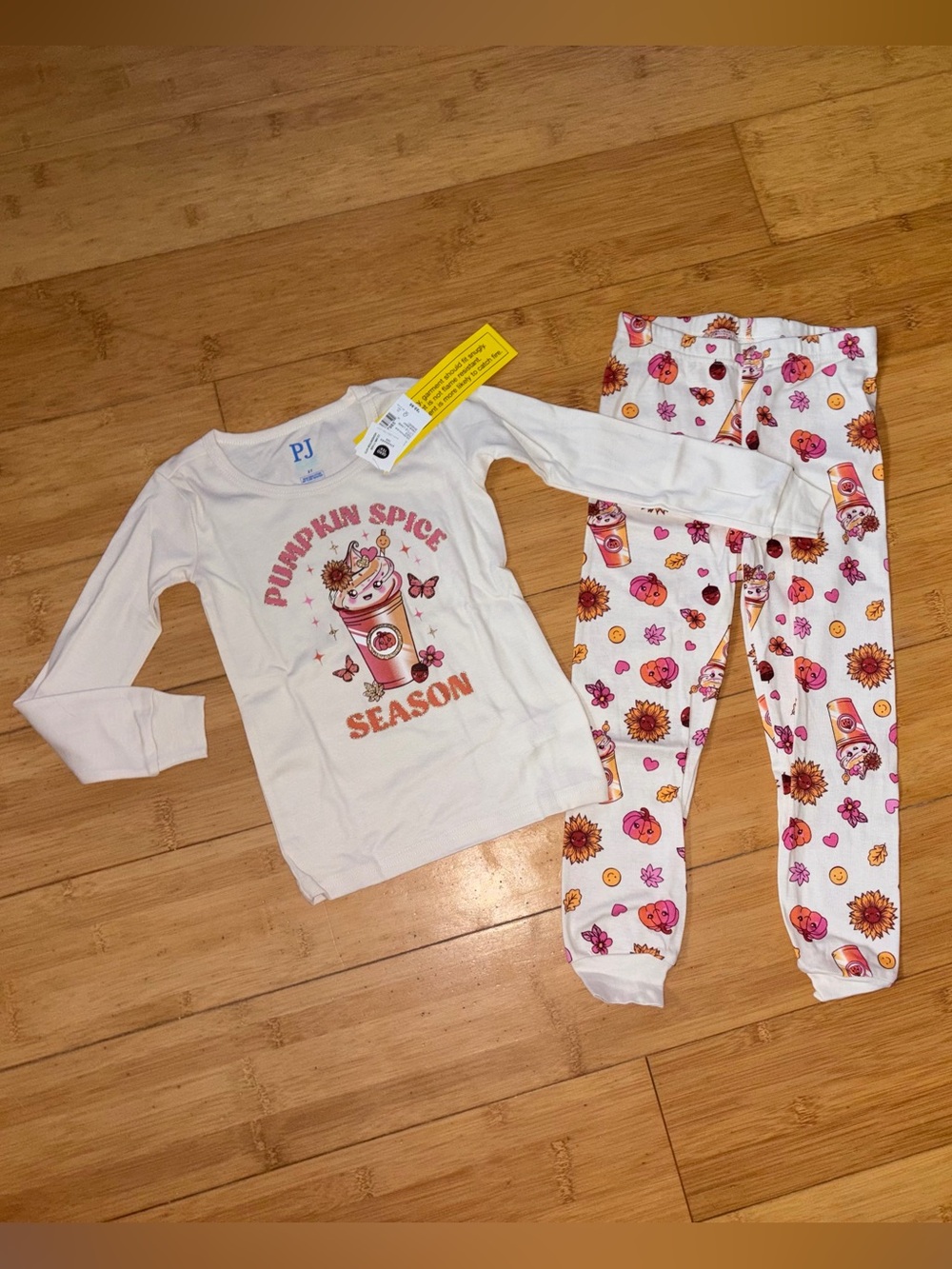 NWT Girl’s Size 3T Pumpkin Spice Season Pajamas Set Pjs